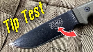 ESEE 4 Knife Tip Stress Test Will It Snap or Survive [upl. by Narrat]