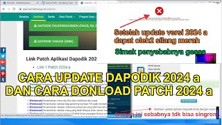 Cara instal dapodik 2024 a  terjadi masalah silang merah dapodiknya setelah instal patch [upl. by Suivatco]