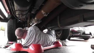 2013 Ford Super Duty 5 inch Exhaust Muffler Swap with DPF Delete [upl. by Alehc451]