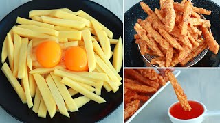 ইনস্ট্যান্ট ফ্রেঞ্চ ফ্রাই রেসিপি  Crispy Egg French Fries  Egg French Fries  Egg Snacks Recipe [upl. by Gelb]