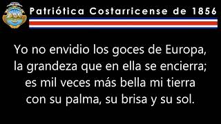 Patriótica Costarricense de 1856 Letra [upl. by Heddy]