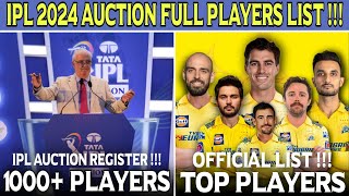 IPL 2024 Auction Official Registered Players List 🔥 CSK Latest Update [upl. by Kylie649]