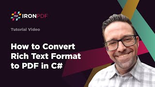 How to Convert RTF to PDF Using C  IronPDF [upl. by Werda826]