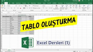 Excel Dersleri 1 Tablo Oluşturma [upl. by Suoicerpal]