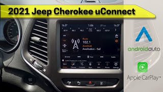 2021 Jeep Cherokee uConnect  Learn how to use navigation Android Auto AppleCar Play and more [upl. by Akenehs482]