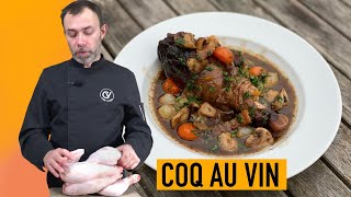 Famous COQ AU VIN recipe I Classic French chicken stew in red wine sauce [upl. by Rebmat]