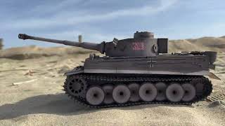 Taigen 116 RC Tiger Tank 1 Early Version  TEST RUN SAND [upl. by Alcus304]