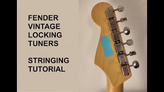 How to string your guitar with Fender vintage style locking tuners [upl. by Lubin]