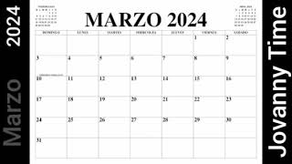 Calendario  Marzo 2024 [upl. by Ayanej]