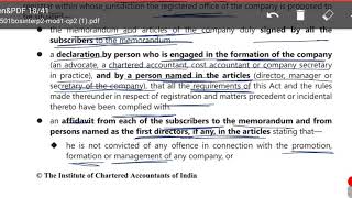 Company Law Lecture 14  Incorporation of Company and Matters Incidental Thereto  CA IPCC amp Inter [upl. by Chrissa]