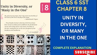 UNITY IN DIVERSITY OR MANY IN THE ONE I CLASS 6 I CHAPTER 8 SST class6sst newncert class6 [upl. by Coraline530]