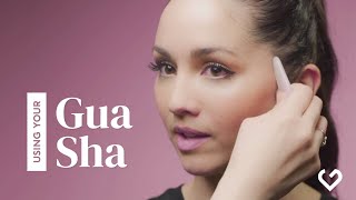 How To Use Rose Quartz Gua Sha  SkinGear Inc [upl. by Enoitna]