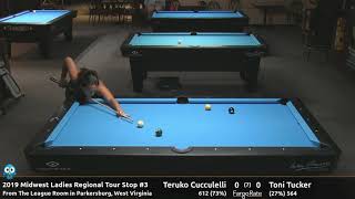 Teruko Cucculelli vs Toni Tucker Finals  9 Ball  2019 MLRT Stop 3 [upl. by Nihcas]