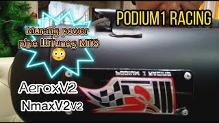 Podium1 Racing power pipemurang muffler review and installation on Aerox V2 [upl. by Bor]