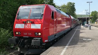 Germany DB Regio Class 146 electric departs Hofheim Taunus on a DB Regio service to Frankfurt Hbf [upl. by Dyolf822]