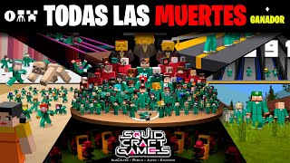 🦑 TODAS LAS MUERTES DE SQUID GAME MINECRAFT EN ORDEN  DIA 1 2 3 4 5 amp 6  SQUID GAME  GANADOR [upl. by Harihat165]