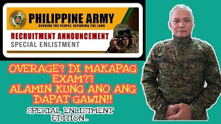 ANO ANG GAGAWIN PARA MAKAPAG EXAM KAHIT OVERAGE NA  SPECIAL ENLISTMENT RESERVISTVLOGGERJDIORIGINAL [upl. by Flita]