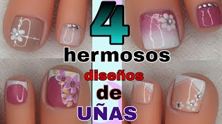 4 IDEAS para DECORAR TUS UÑAS ELEGANTES  sencillas y muy fáciles de hacer 😍 [upl. by Katzen784]