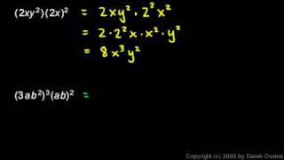 Prealgebra 104a  Multiplying Monomials [upl. by Ennyl]