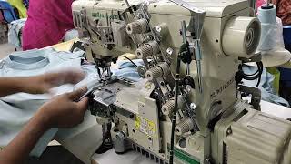 Flatlock sewing machine bottom hem of TShirt Sewing The best industrial sewing machine [upl. by Atineg]