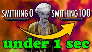 Fastest amp Easiest Way to SMITHING 100 in Skyrim at the Start of the Game [upl. by Ordnazil]