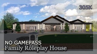 NO GAMEPASS Family Roleplay House  305k  Roblox Bloxburg speedbuild [upl. by Eanahc]