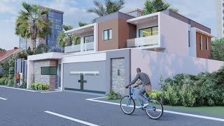 VILLA DUPLEX MODERNE HAUT STANDING  DUPLEX HOUSE DESIGN  ARCHITECTURE ANIMATION LUMION [upl. by Dier]