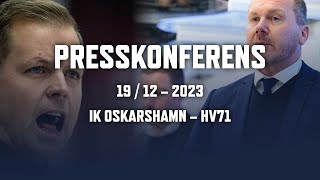 Presskonferens efter IK Oskarshamn – HV 71 [upl. by Sauer517]