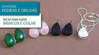 Dicas para Fazer Brincos e Colares com Chatons e Caixas  Pedra Mística [upl. by Eiliah]