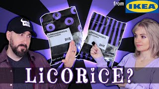 We Try Licorice  Sweet Licorice amp Salty Licorice  Lördagsgodis from Ikea [upl. by Ahsratan]