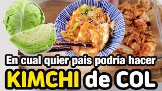 Kimchi de col receta sencillo y facil  En cualquier país puede hacer KIMCHI COREANO [upl. by Ecirtac710]