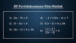 Himpunan penyelesaian pertidaksamaan nilai mutlak [upl. by Corwin]