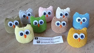 Tutorial Portachiavi Amigurumi Uncinetto Gufo Portafortuna  Crochet Keychain Owl [upl. by Bollinger112]