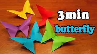 How To Make an Easy Origami Butterfly in 3 MINUTES [upl. by Lonna]