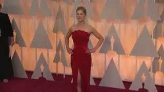 Oscars Rosamund Pike Red Carpet Fashion 2015  ScreenSlam [upl. by Chew]