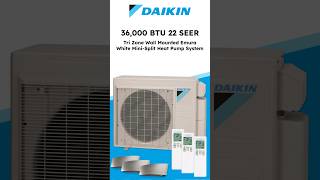 Daikin 36000 BTU 22 SEER Tri Zone Emura White MiniSplit Heat Pump System shorts [upl. by Lorine509]