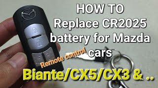 【DIY Daily】How To Replace the Battery CR2025 in the remote control for MAZDA  🎬FHD 60fps [upl. by Boleslaw]