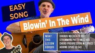 How to Play Blowing in the Wind Bob Dylan on Guitar [upl. by Fulton]