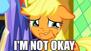 ALL Applejack Crying Scenes  MLP FiM [upl. by Ahsonek]