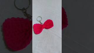 Crochet bow keychain trending youtubeshorts diy craft chrochet beautiful art DM to order [upl. by Inalak489]