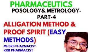 PART4 METROLOGY amp POSOLOGY  ALLIGATION METHOD  PROOF SPIRIT CALCULATIONS  subscribe [upl. by Eckel]