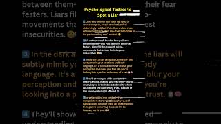 41 Psychological Tatics to spot a liar psychology motivation shorts fyp quotes [upl. by Yeldud]