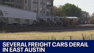 Train derailment in East Austin nearly misses apartment complex  FOX 7 Austin [upl. by Rehpetsirhc]