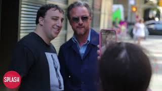 James McAvoy Signs Autographs While Arriving At Watch What Happens Live In NYC [upl. by Idrahs]