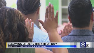 Newly naturalized citizens take oath of allegiance at Genesee Country Village and Museum ceremony [upl. by Anatsirhc530]