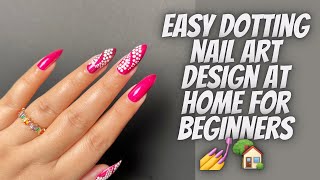 Easy Dotting Nail Art Design for beginners at home 🏡  Dotting Nail Art For upcoming festivals ✨💅 [upl. by Ahseik]