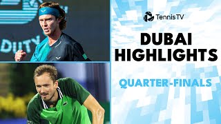 Medvedev vs Davidovich Fokina Rublev Hurkacz amp Humbert Play  Dubai 2024 QuarterFinal Highlights [upl. by Emery]