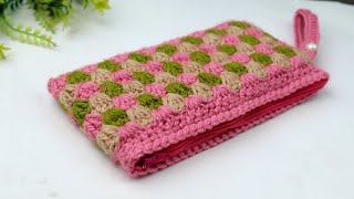 how to crochet wallet for beginners  Easy zipper crochet wallet tutorial [upl. by Venditti]