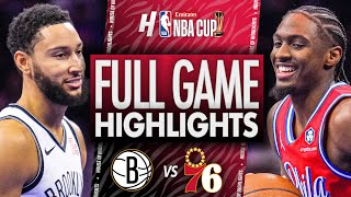 Brooklyn Nets vs Philadelphia 76ers  Full Game Highlights  November 22 2024 Emirates NBA Cup [upl. by Ynamrej]