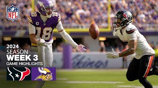 Houston Texans vs Minnesota Vikings Game Highlights  NFL 2024 Season Week 3 [upl. by Retluoc]